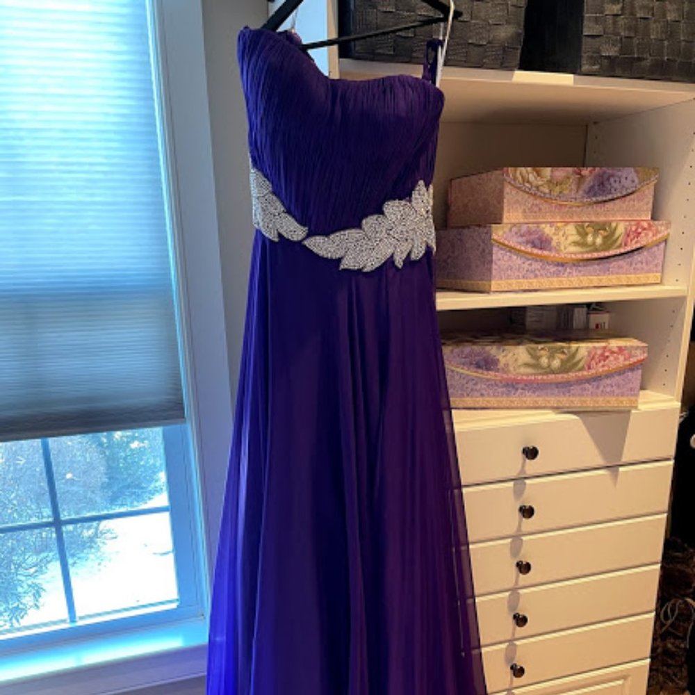 Jovani purple flowy ball gown